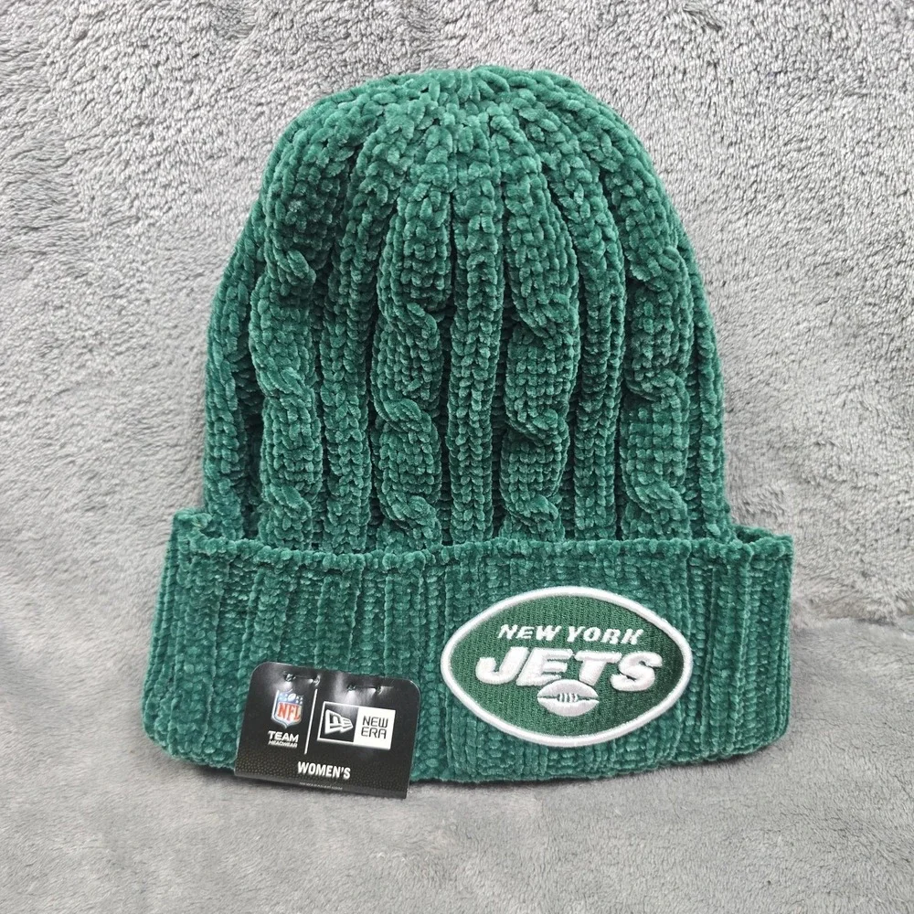 New Era New‎ York Jets Knit Beanie Hat Womens Green/White NFL NWT Football